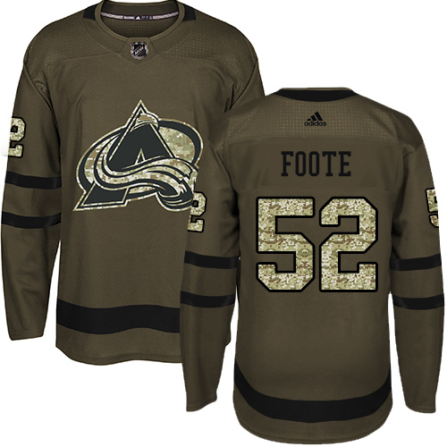 Adidas Avalanche #52 Adam Foote Green Salute to Service Stitched NHL Jersey - Click Image to Close